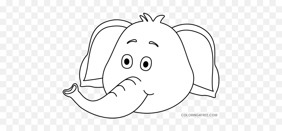 Elephant Face Coloring Pages Elephant Face Printable - Elephant Face Coloring Clipart Emoji,Printable Emojis Faces