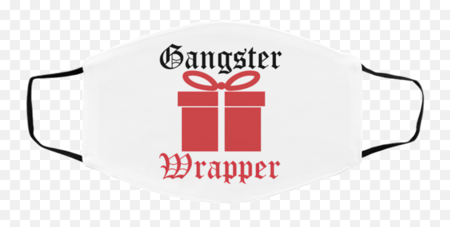 Gangster Wrapper Ugly Christmas Present Face Mask - Qfinder Old English Font Emoji,Moon Emoji Sweater