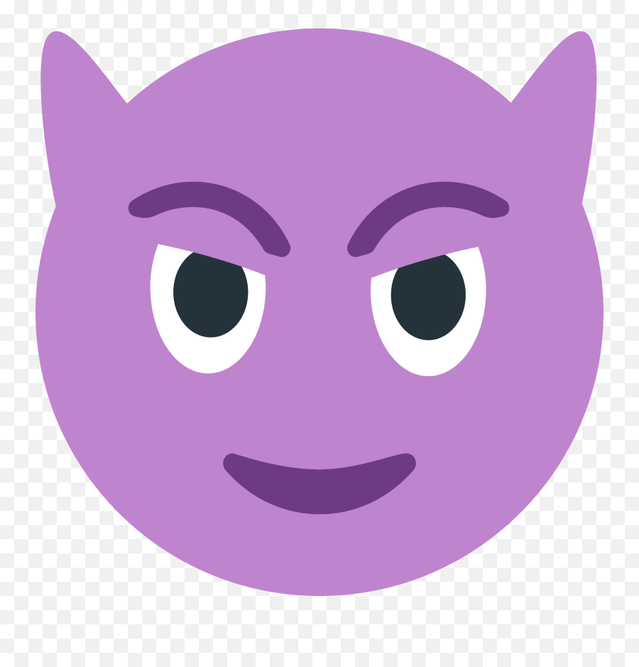 Smiling Face With Horns Emoji Clipart Free Download - Happy,Smiley Face Emoticons