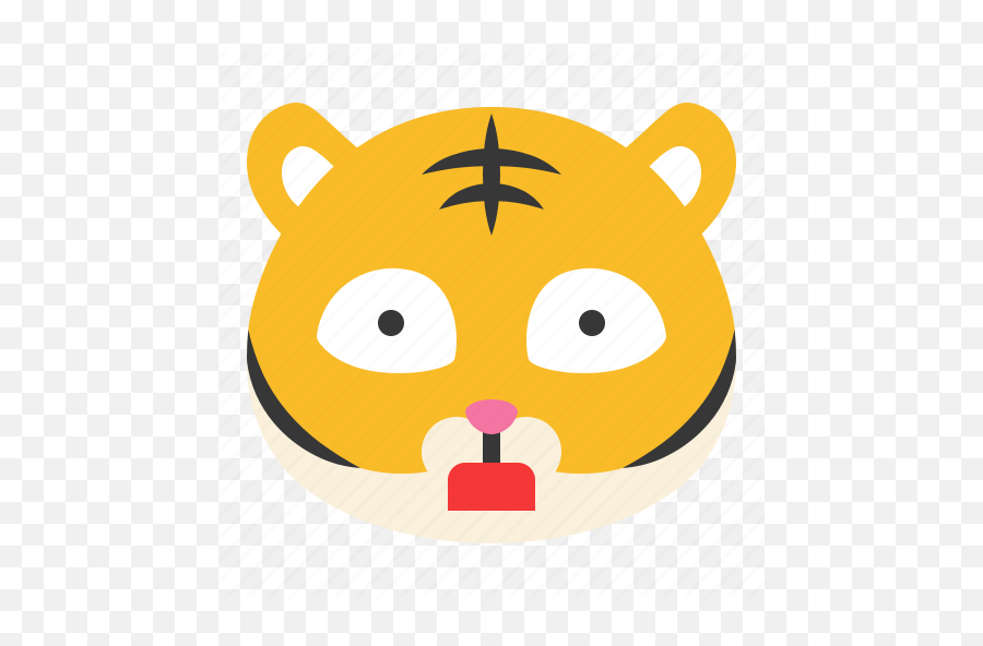 Avatar Emoji Shock Surprise Tiger Icon - Download On Iconfinder Happy,Happy Surprise Emoji
