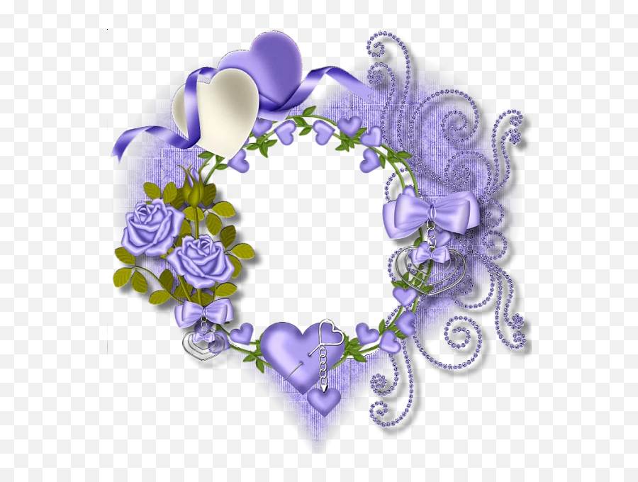 Purple Hearts Frame Flowers Sticker By Xxxggxxx - Transparent Round Flower Images Frames Emoji,Transparent Xxx Food Emojis