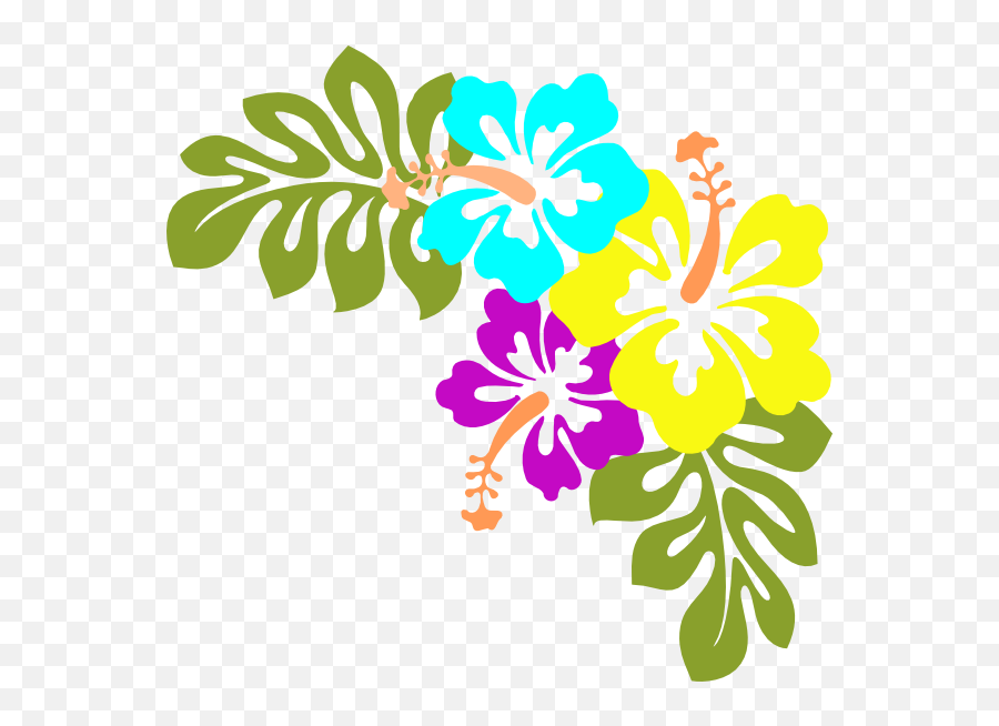 Hi Clipart Luau Hi Luau Transparent - Hawaiian Flowers Clipart Emoji,Emoticons With Hula Girls And Leis