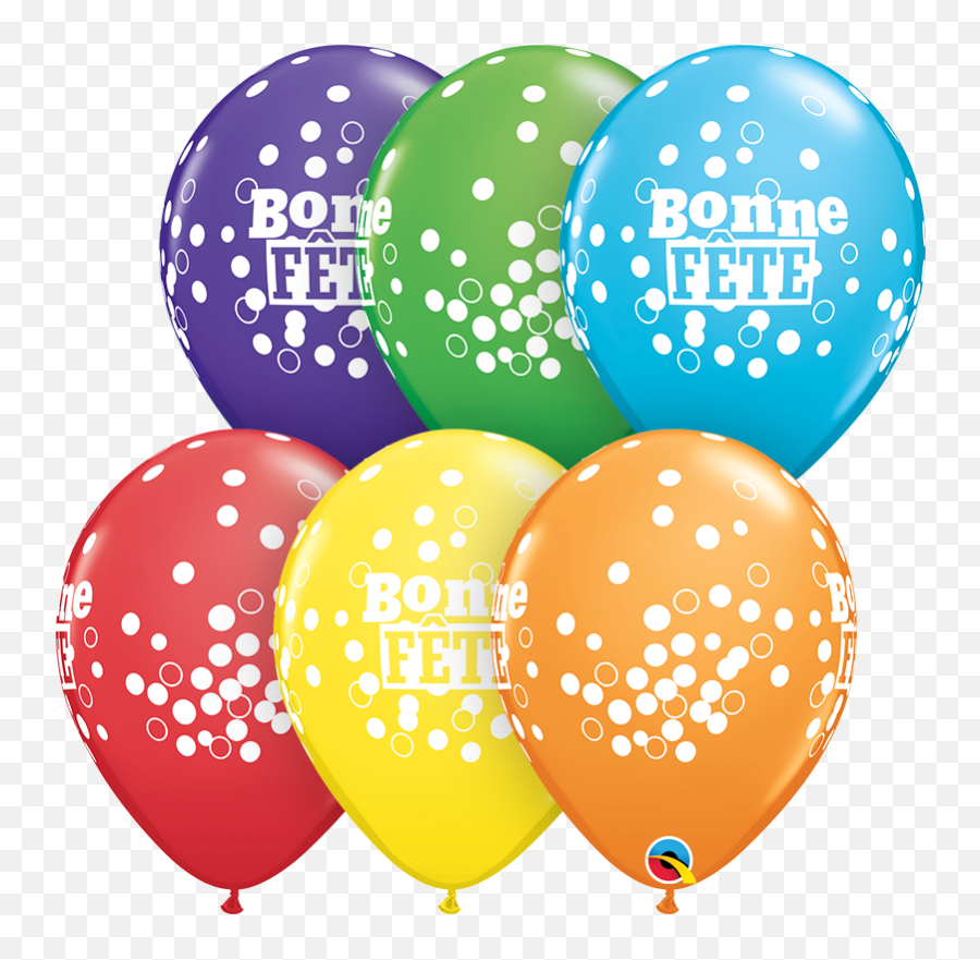 11 50ct Bonne Fete Confettis Et Pois Latex Balloons - Bonn Fete Ballones Emoji,Zzz Ant Ladybug Ant Emoji