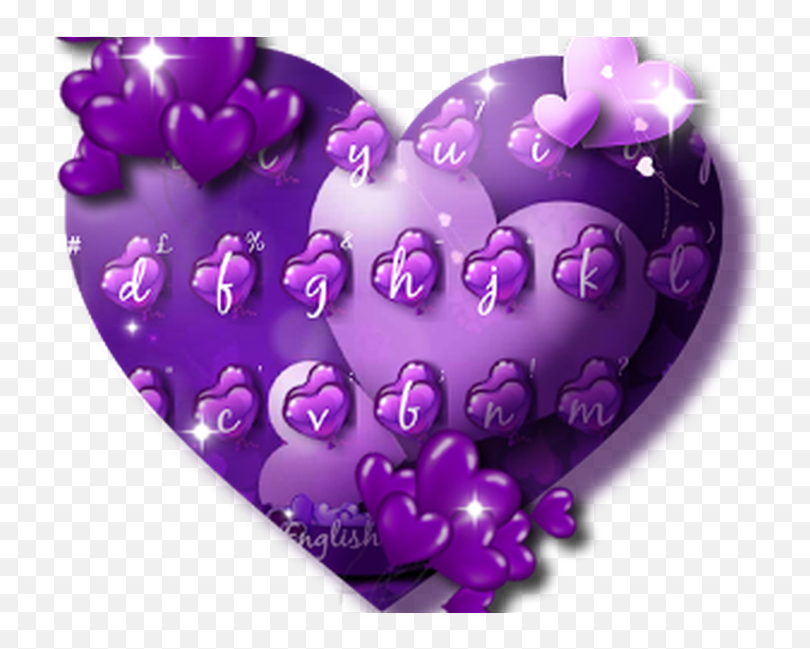 Purple Heart Balloon Keyboard Apk - Girly Emoji,Turn Emojis Purple