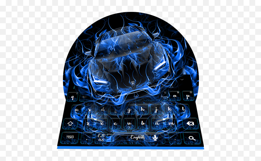 Blue Flame Car Keyboard - Google Play Art Emoji,Emoji Swim Cap