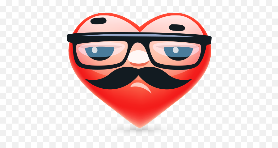 Pala Bykl Gözlüklü Kalp Emoji - For Adult,Kalp Emoji