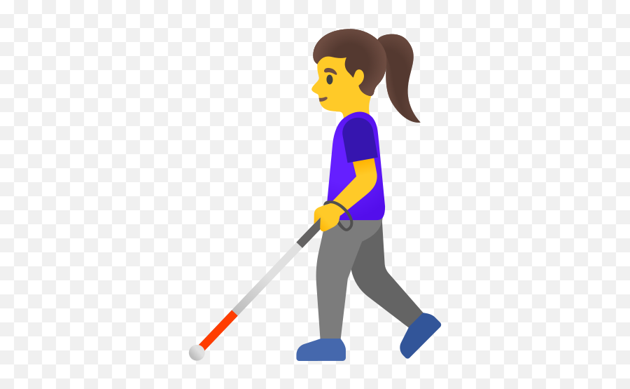 U200d Woman With White Cane Emoji - Emoji,Soccer Ball Girl Emoji