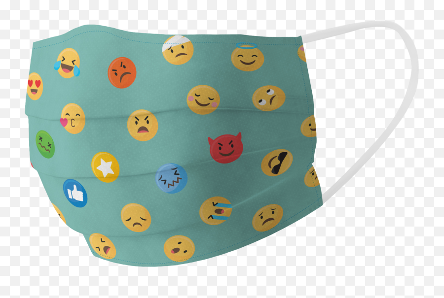Emojis Cotton Face Mask Free Size Unisex - Serveware Emoji,Emoji Head Mask