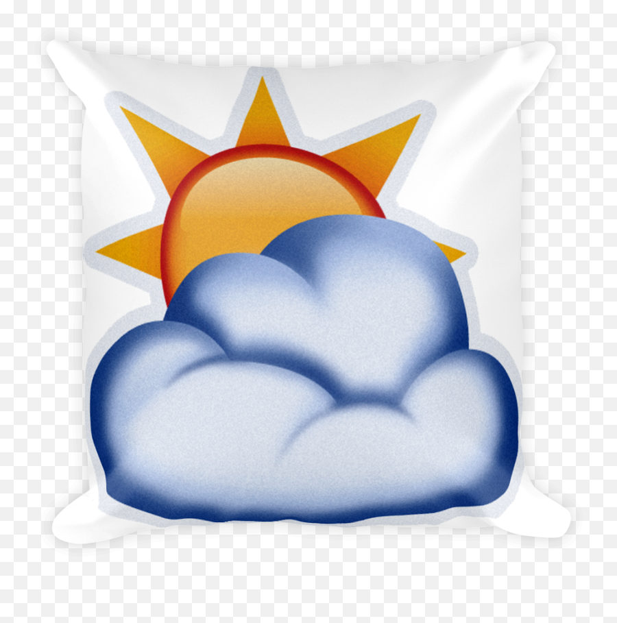 Download Hd Sun Behind Cloud - Cloud Sun Emoji Png Cloudy Emoji,Cloud Emoji Transparent