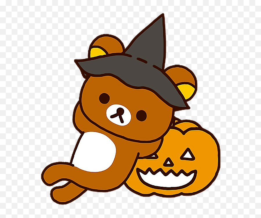 Cute Rilakkuma Halloween Sticker - Transparent Rilakkuma Halloween Emoji,Lemon Emoji Hat