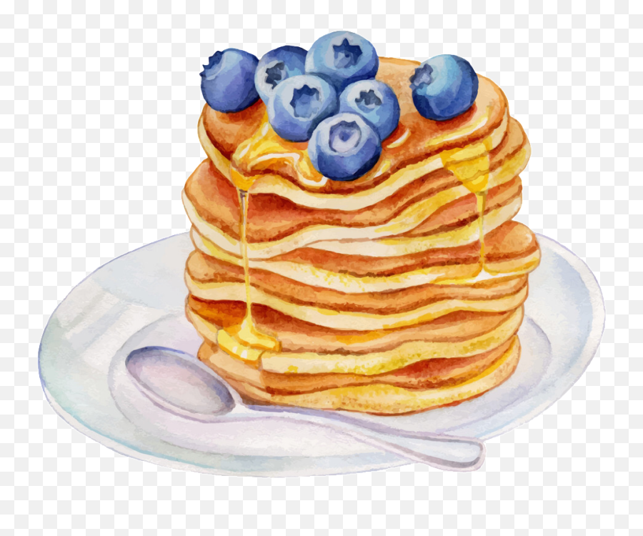 Watercolor Pancakes Food Sticker - Food Painting Emoji,Pancake Designs Emojis