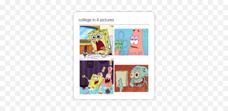 Funny Hilarious Tumblr Funny - College In Four Pictures Spongebob Emoji,College Humor Comics Emotions
