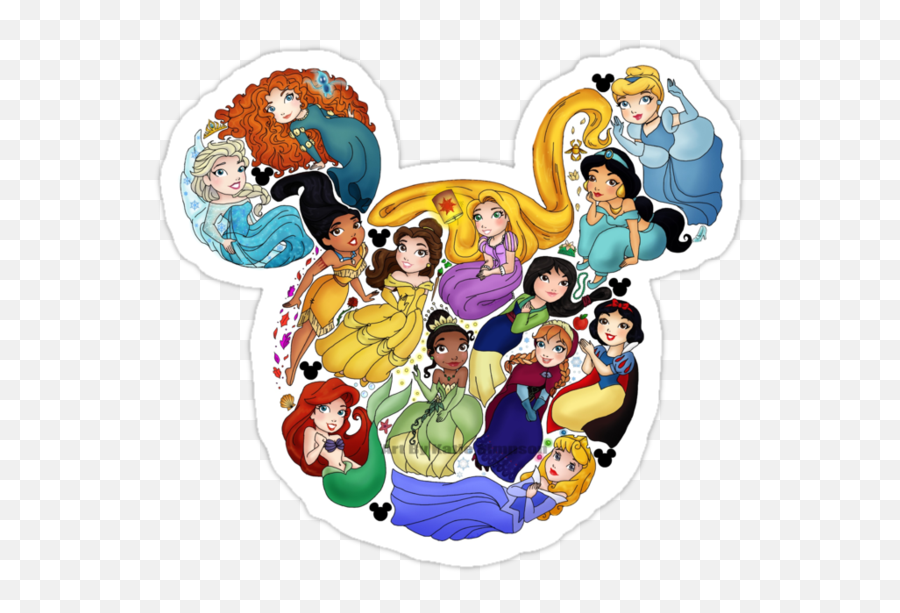 Laptop Stickers - Disney Princess T Shirt With Mickey Emoji,Redhead Iphone Emoji