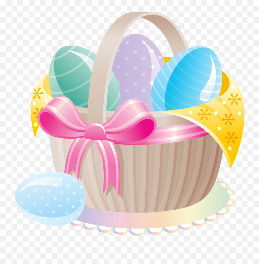 Delicate Basket With Easter Eggs Png - Basket Of Easter Eggs Transparent Emoji,Easter Basket Emoji