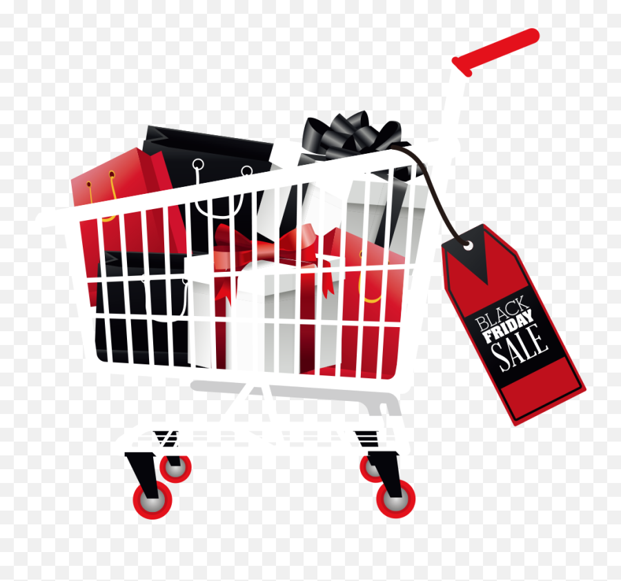 Vector Shopping Cart Filled With Merchandise - Shopping Cart Shopping Cart Filled With Bags Emoji,Trolly Emojis