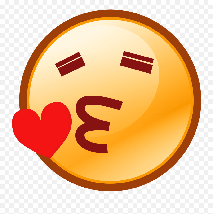 Face Blowing A Kiss Emoji Clipart - Seni Çok Seviyorum Canm Ailem,Kiss Emoji