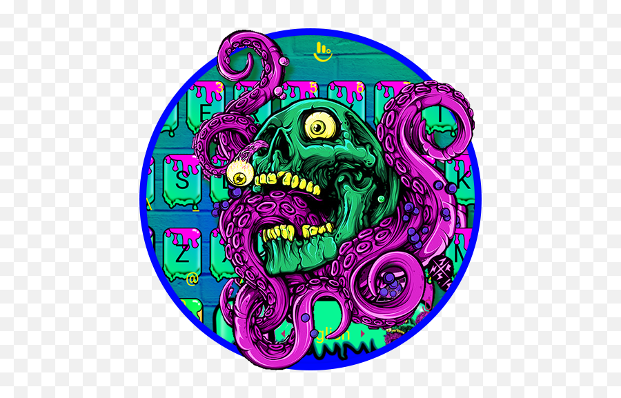 Zombie Skull Graffiti Keyboard Theme - Dot Emoji,Zombie Emojis For Android