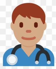 Man Health Worker Emoji Clipart - Black Male Doctor Emoji,Nurse Emoji