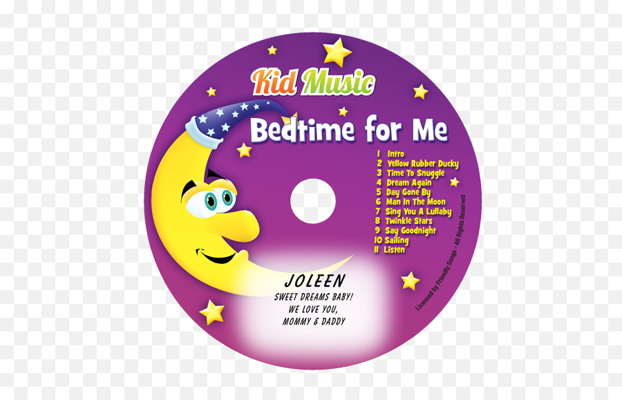 Bedtime For Me Personalized Kids - Bed Time Songs Cd Emoji,Box Out By John Coy Liams Emotions