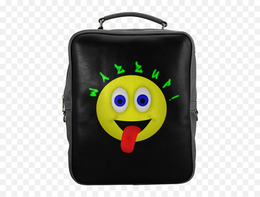 Wazzup Funny Smiley Square Backpack Model 1618 Id D335617 - Happy Emoji,Silly Dog Emoticons