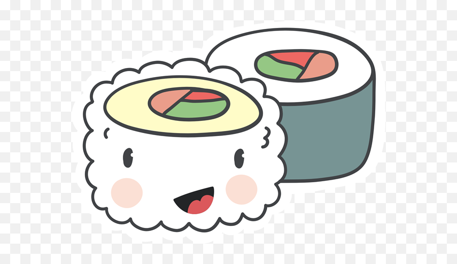 Happy Sushi Clipart - Transparent Sushi Roll Clipart Emoji,Sushi Emoticon Art