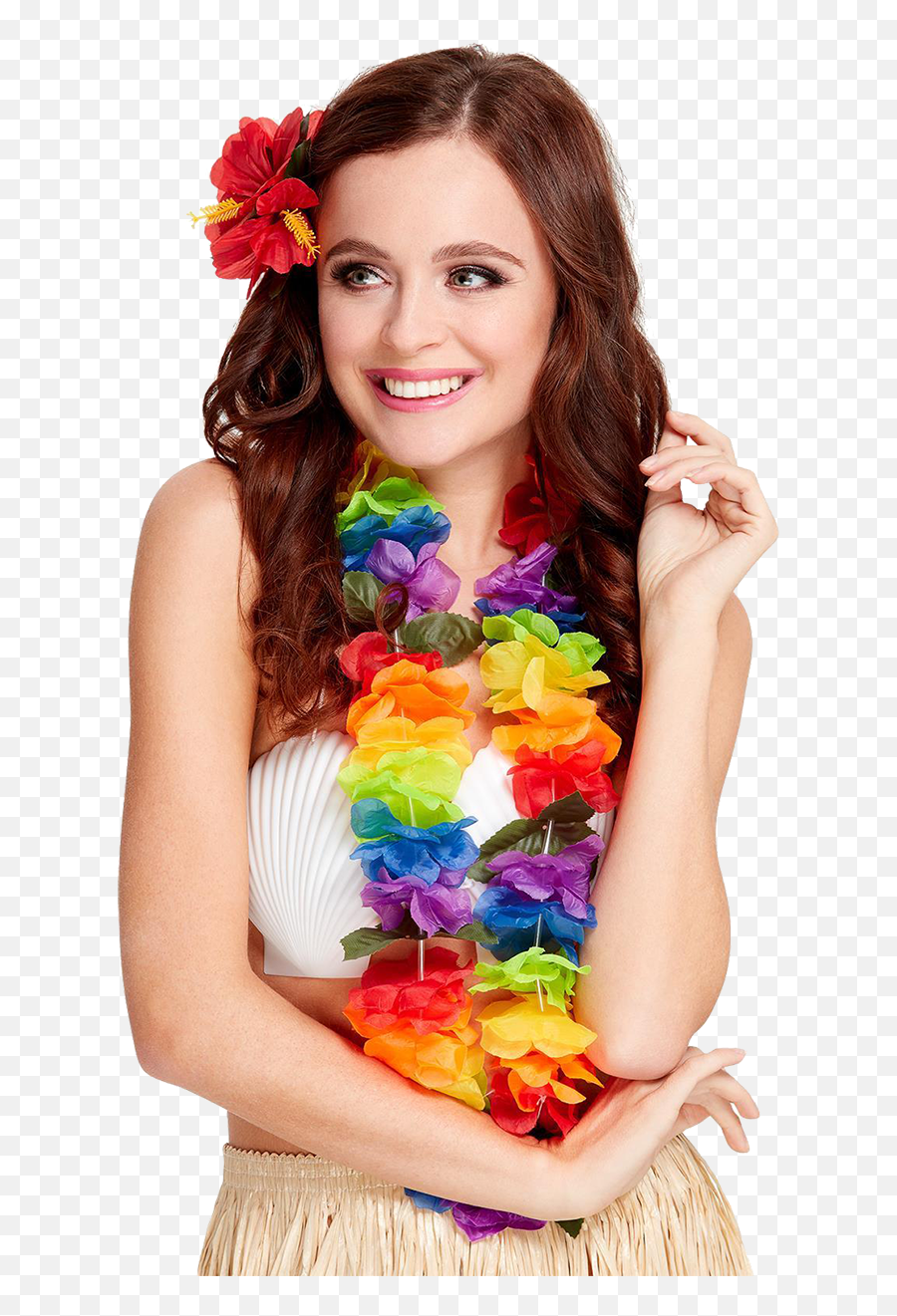 Hawaiian Fancy Dress Costumes - Lei Emoji,Emoticons With Hula Girls And Leis