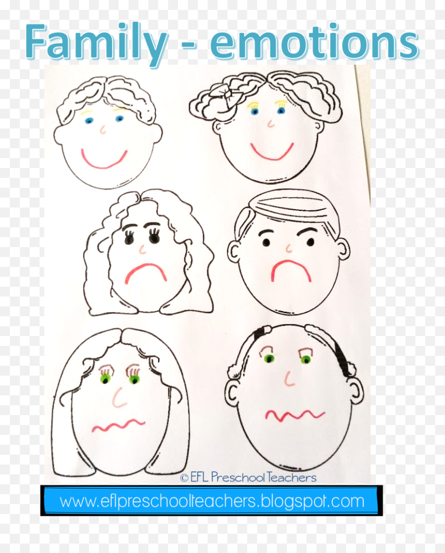 Esl Family And Emotions - Cara De Mujer Para Colorear Emoji,Drawing Emotions On Faces