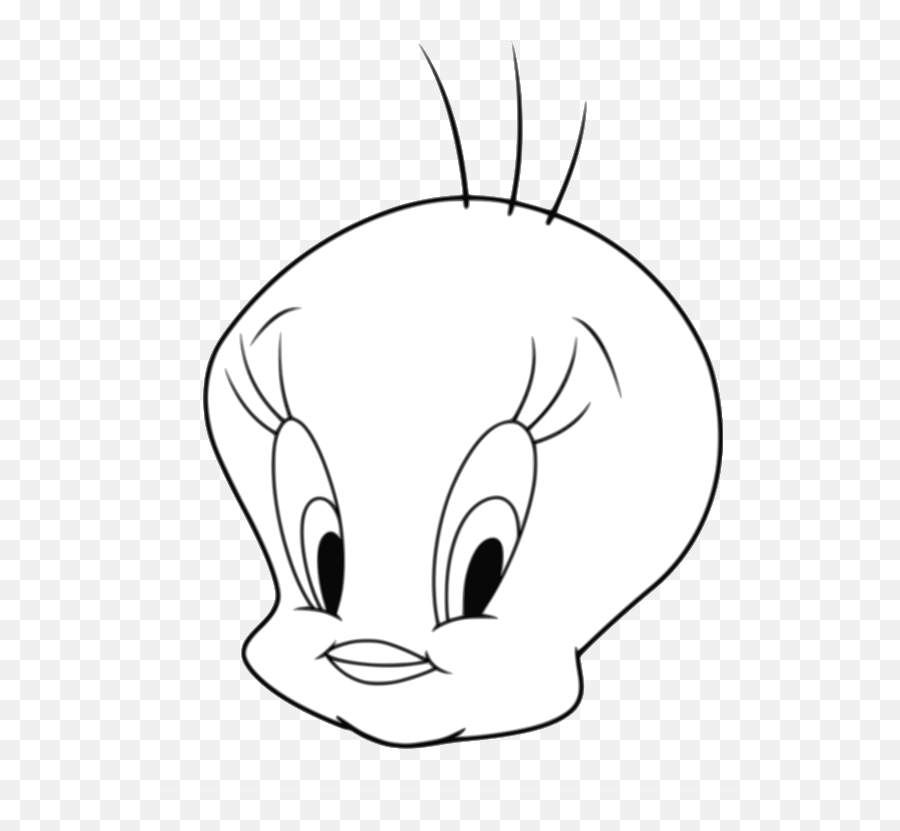 White Tweety Bird Svg - Drawing Tweety Bird Face Emoji,Tweety Emoticons Free