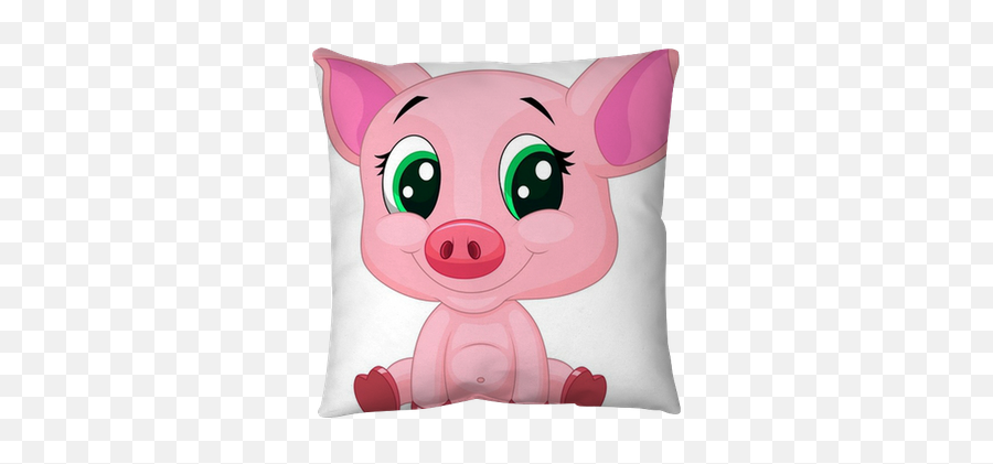 Cute Baby Pig Cartoon Pillow Cover U2022 Pixers - We Live To Change Cute Cartoon Baby Pig Emoji,How To Draw Emoji Pillows