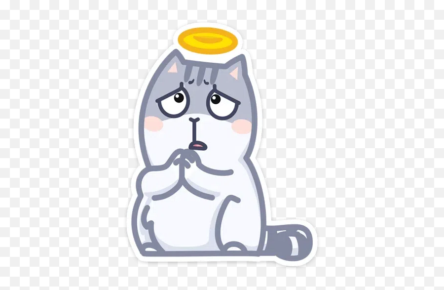 Gray Cat Sticker Pack - Stickers Cloud Emoji,Cat Different Emotions