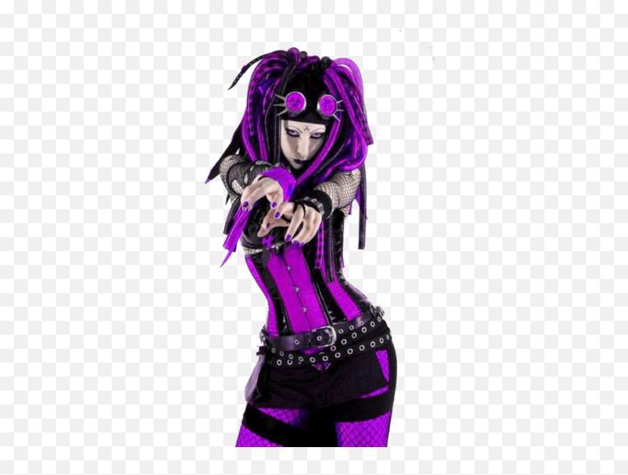 Wild Girl In Purple Outfit And Hair Png Official Psds Emoji,Purple Vamp Emoji