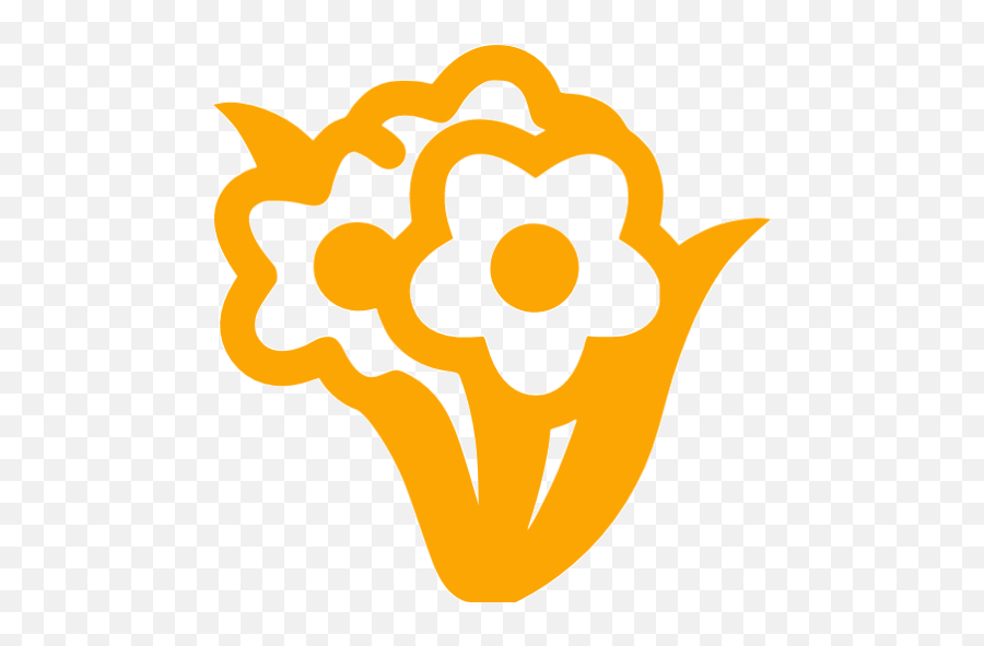 Orange Bunch Flowers Icon - Free Orange Flower Icons Emoji,Flower Emoji All