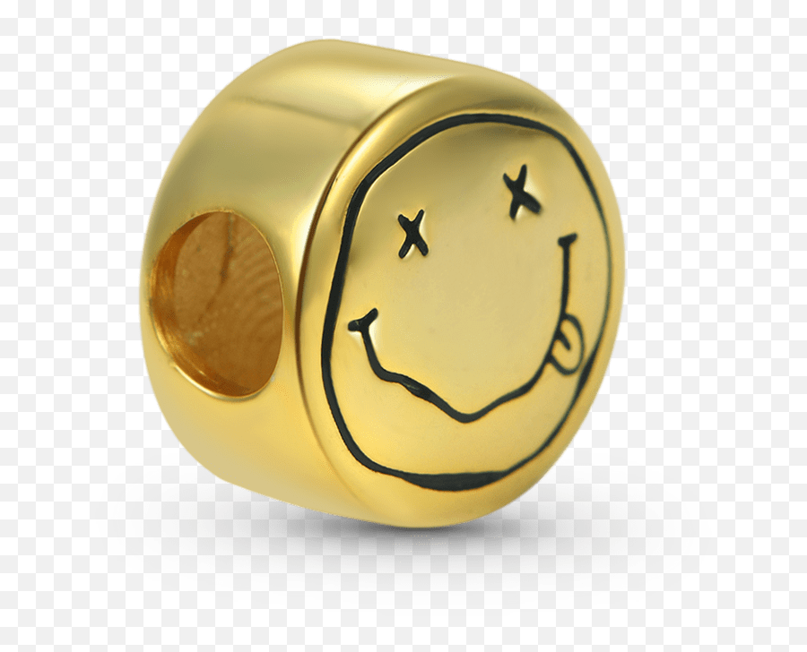 Smiley Face Engravable Charm 18k Gold Plated Bead Sterling Silver - Happy Emoji,Gold Star Emoticon