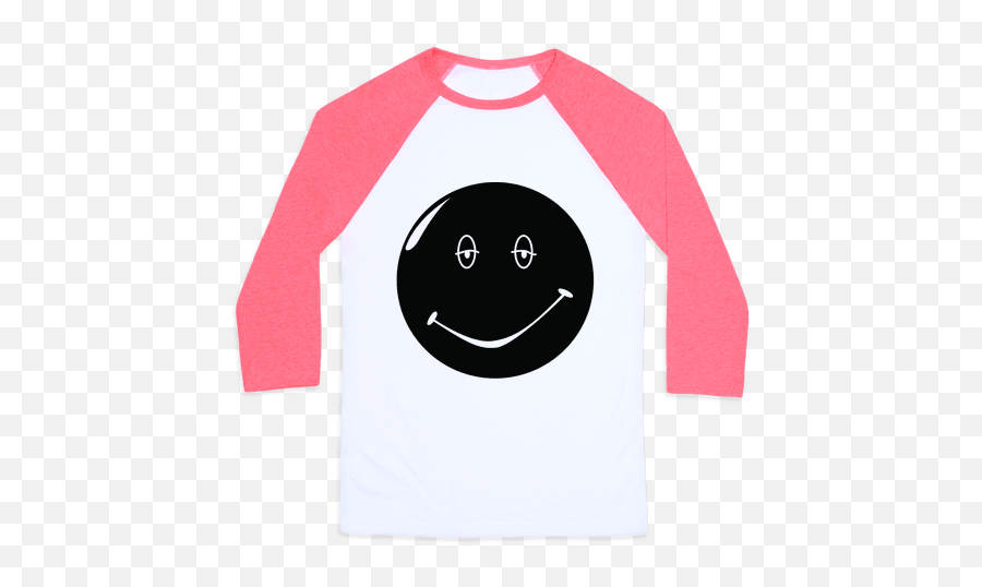 Dazed And Confused Stoner Smiley Face Baseball Tee - Either Emoji,Emoticon Confusted