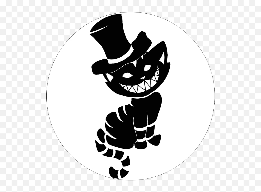 Cheshire Cat Tattoo Mad Hatter - Simple Cheshire Cat Silhouette Emoji,Mad Hatter Emoji