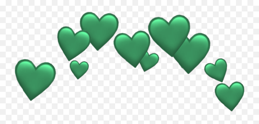 Freetoedit Hearts Heart Emoji Crown Cute Green - Green Heart Crown Png,Crown Emoji