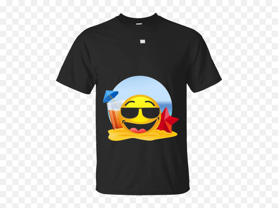 Download Hd Cool Shades Emoji On Beach T Shirt Sunglasses - Dropping Dimes Aaron Rodgers Shirt,Emoji With Sunglasses