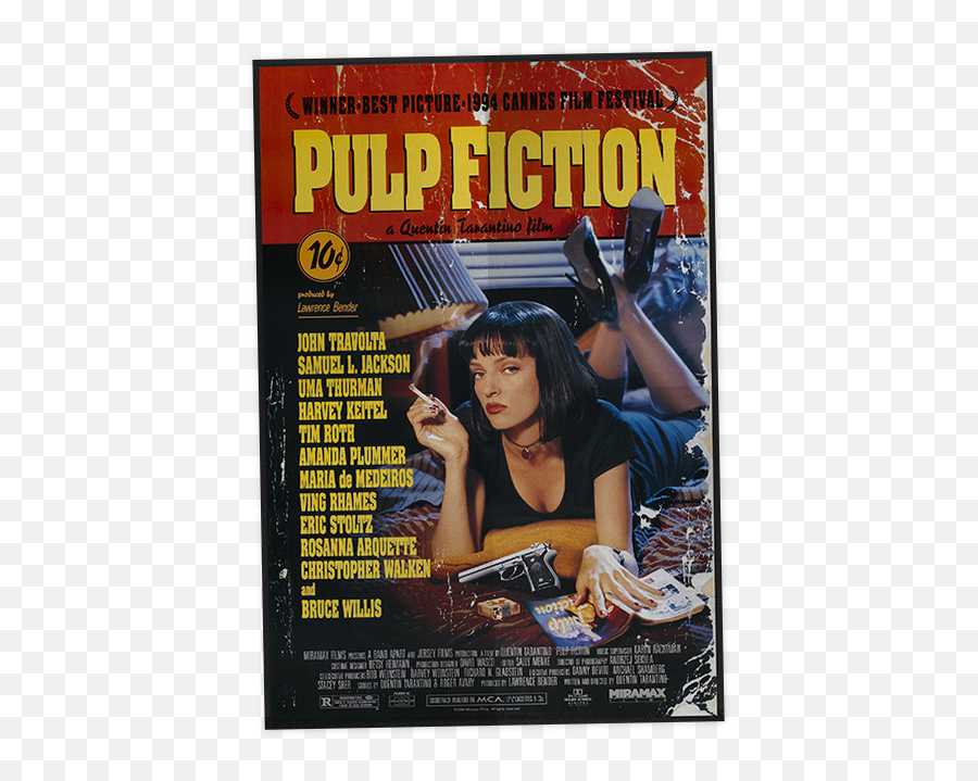 From Psycho To Jurassic Park Exploring Iconic Movie Poster - Pulp Fiction Poster Vintage Emoji,Typography With Neutral Emotion