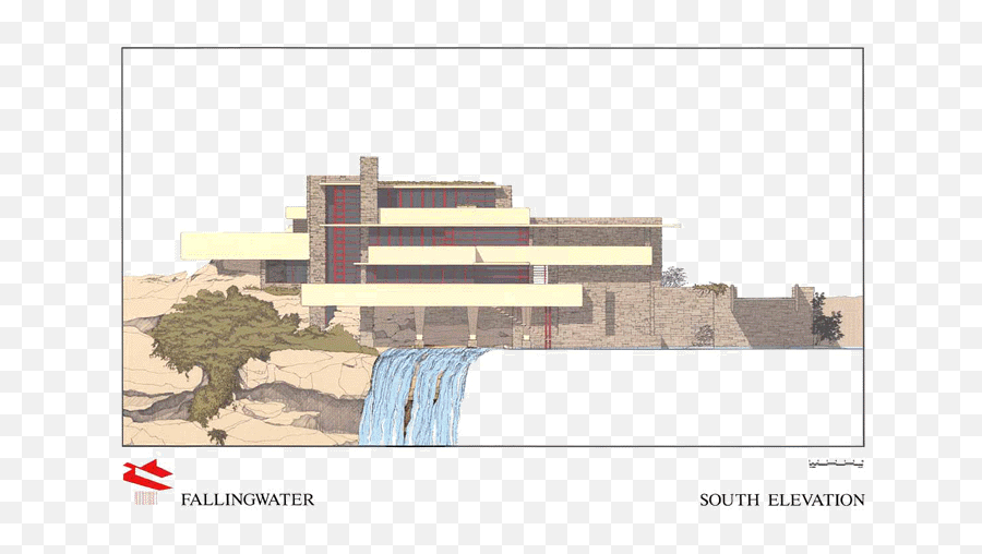 Expressionism - Falling Water House Front Elevation Emoji,Architecture That Evokes Emotion Quote