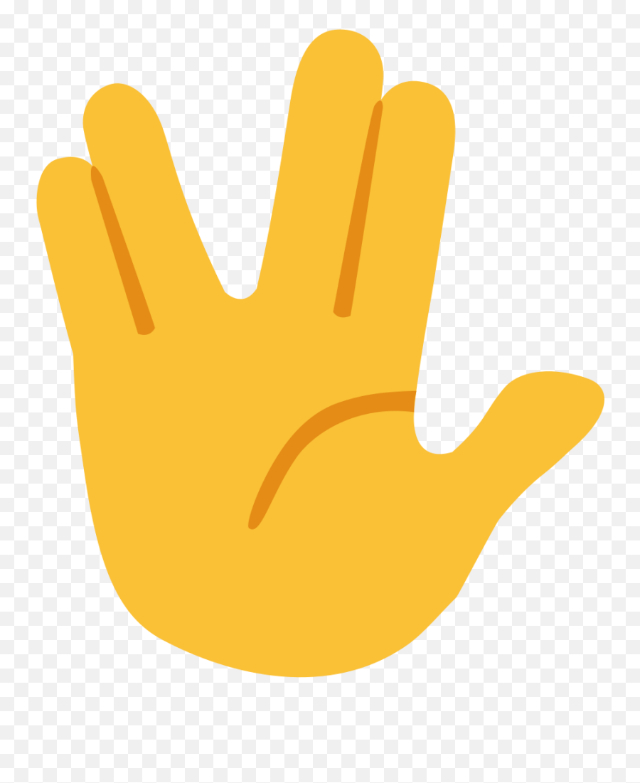File - Emoji U1f596 Svg Star Trek Hand Icon 1024x1024 Salute Emoji Android,Yellow Star Emoji