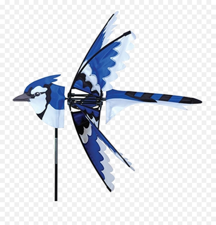 Flying Blue Jay Garden Spinner - 25 By Premier Garden Bird Wind Spinner Emoji,Bird Jay Emoticon