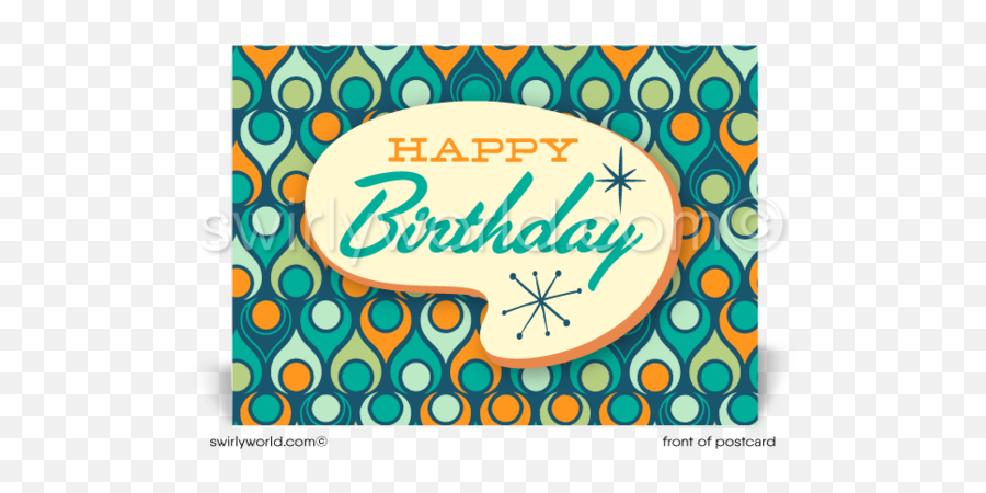 Happy Birthday Postcards Tagged Birthday Postcards - Happy Birthday Mid Century Modern Emoji,Birthday Emoji 128