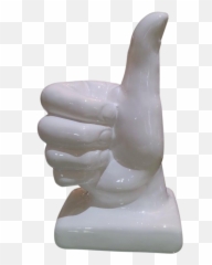 Vintage Thumbs Up Glazed White Ceramic Sculpture Figure - Sign Language Emoji,Text Emoticon From Apple That Has Thumbs Up And An Envelope?