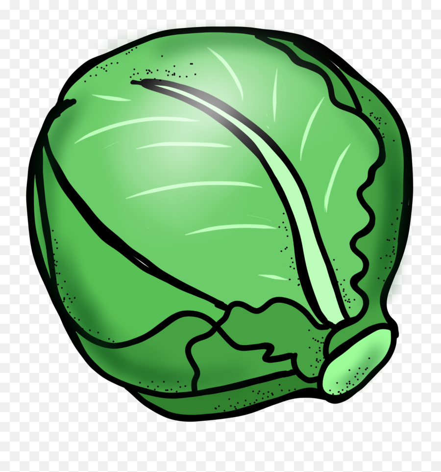 Lettuce Clipart Black And White Free - Cabbage Clipart Png Emoji,Lettuce Emoji