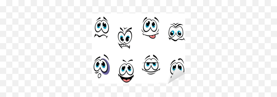 Comics Faces Set Sticker U2022 Pixers - We Live To Change Emoji,Googly Eyeball Emoticon