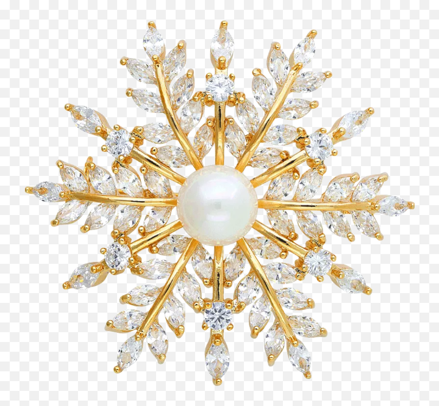 Snowflake Brooch Imitation Pearl Fashion Coat Temperament Emoji,Snowflake Emotions