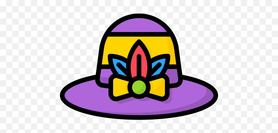 Carnival Hat Icon Of Colored Outline Style - Available In Costume Hat Emoji,Mardi Gras Emoji
