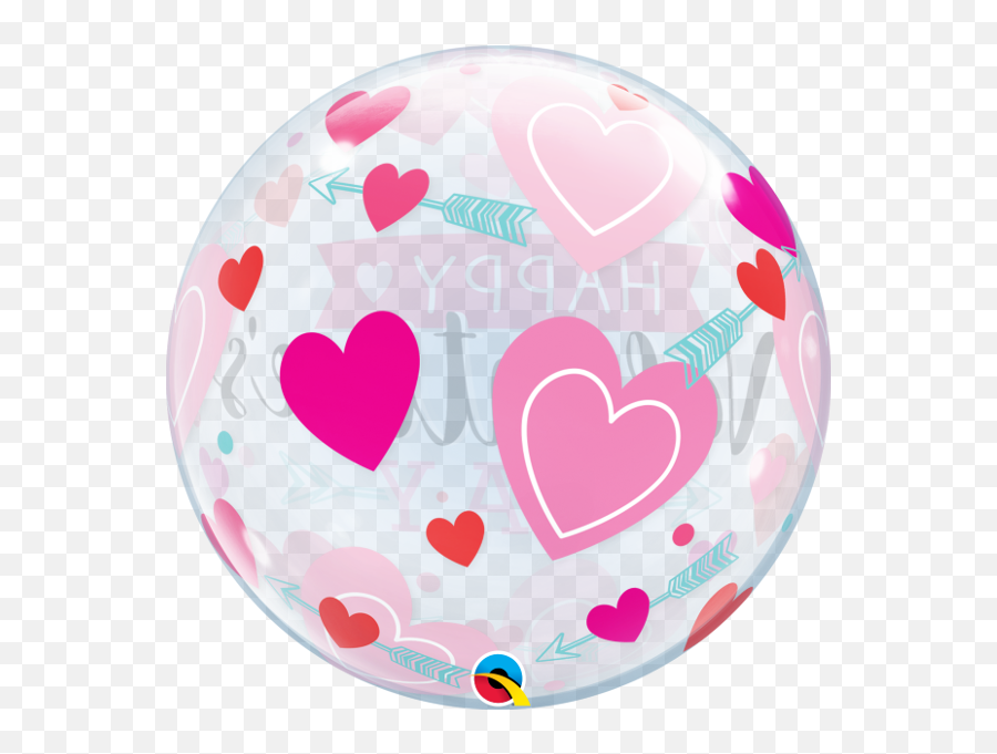 Valentines Day Pink Hearts Arrow - Girly Emoji,Pink Heart Emoji Balloons