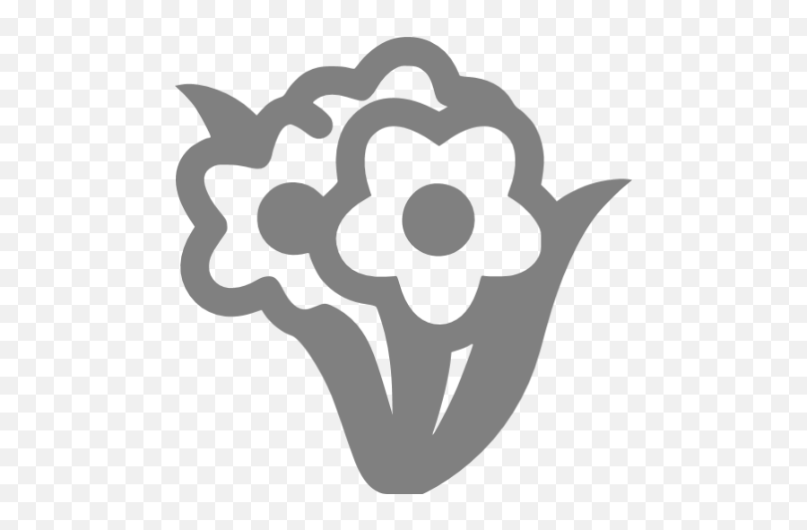Gray Bunch Flowers Icon - Orange Flower Icon Transparent Emoji,Flower Vs Footprints Skull Emoji