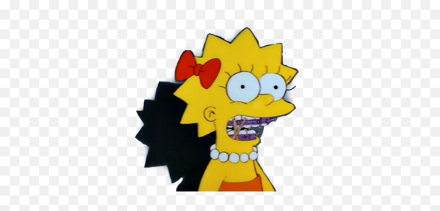 Lisa Simpsons Aesthetic Sticker By W A N D A - Simpsons Lisa Braces Emoji,Emoji Wallpaper We Heart It